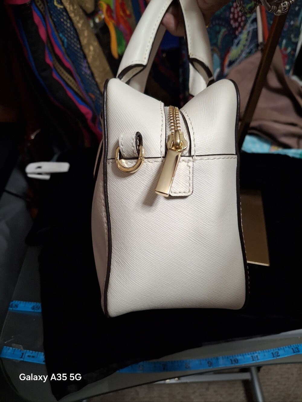 Tory Burch Mini Square Robinson satchel bag in Ivory 9.5x6x4 - Picture 3 of 15